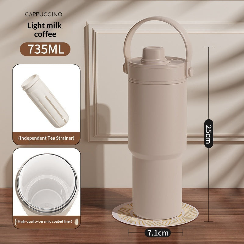 Ceramic Inner Liner Insulated Large Capacity Hand-held Straw Cup