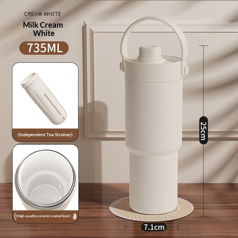 Ceramic Inner Liner Insulated Large Capacity Hand-held Straw Cup