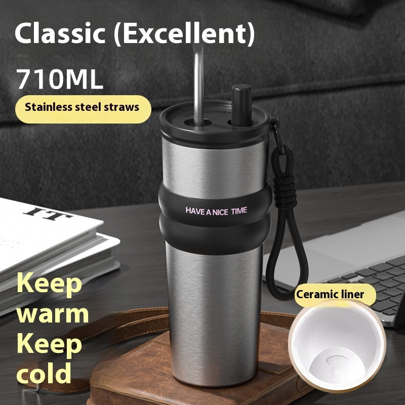 Stainless Steel Ceramic Cup Portable Convenient