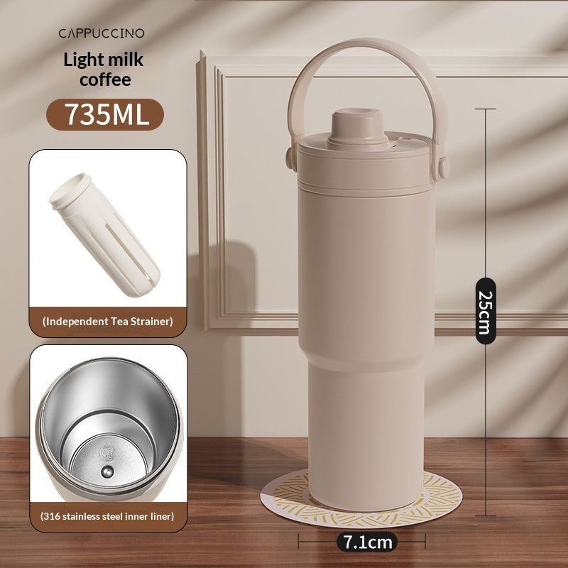 Ceramic Inner Liner Insulated Large Capacity Hand-held Straw Cup