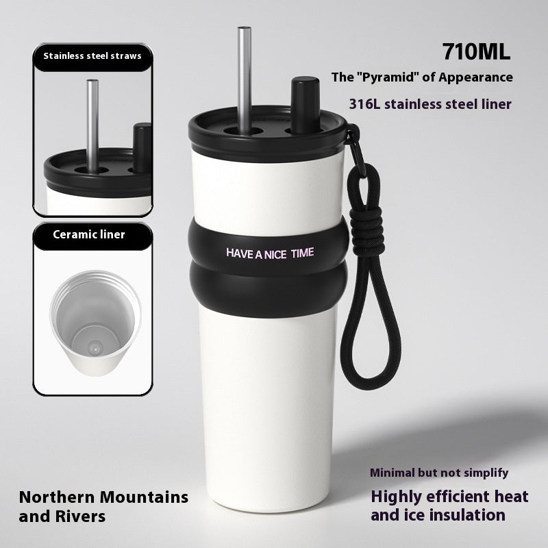 Stainless Steel Ceramic Cup Portable Convenient