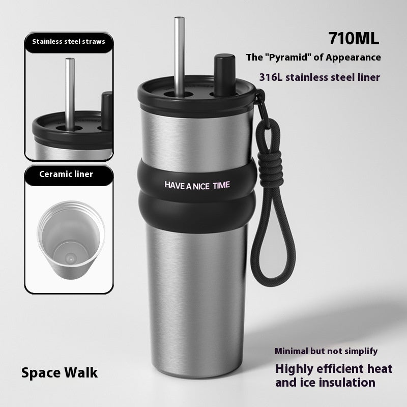 Stainless Steel Ceramic Cup Portable Convenient