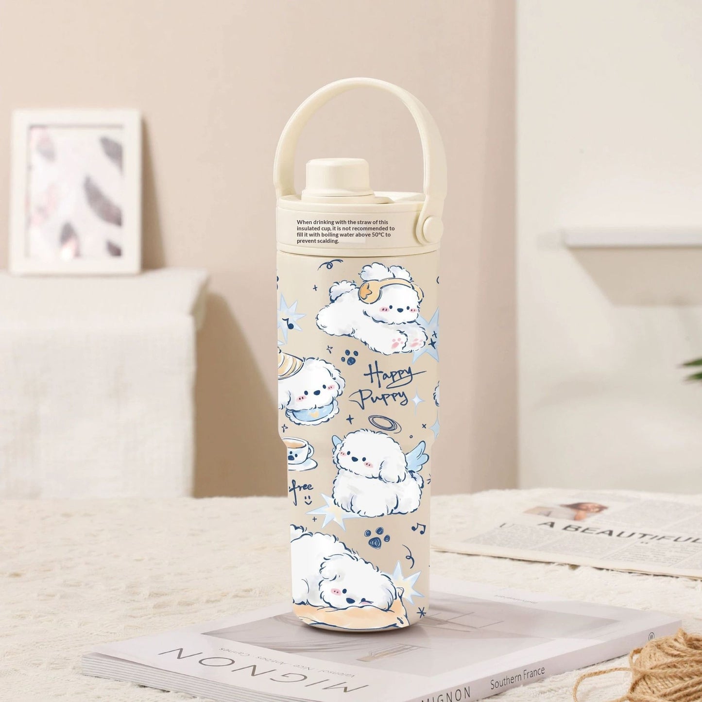 Ceramic Inner Liner Insulated Large Capacity Hand-held Straw Cup