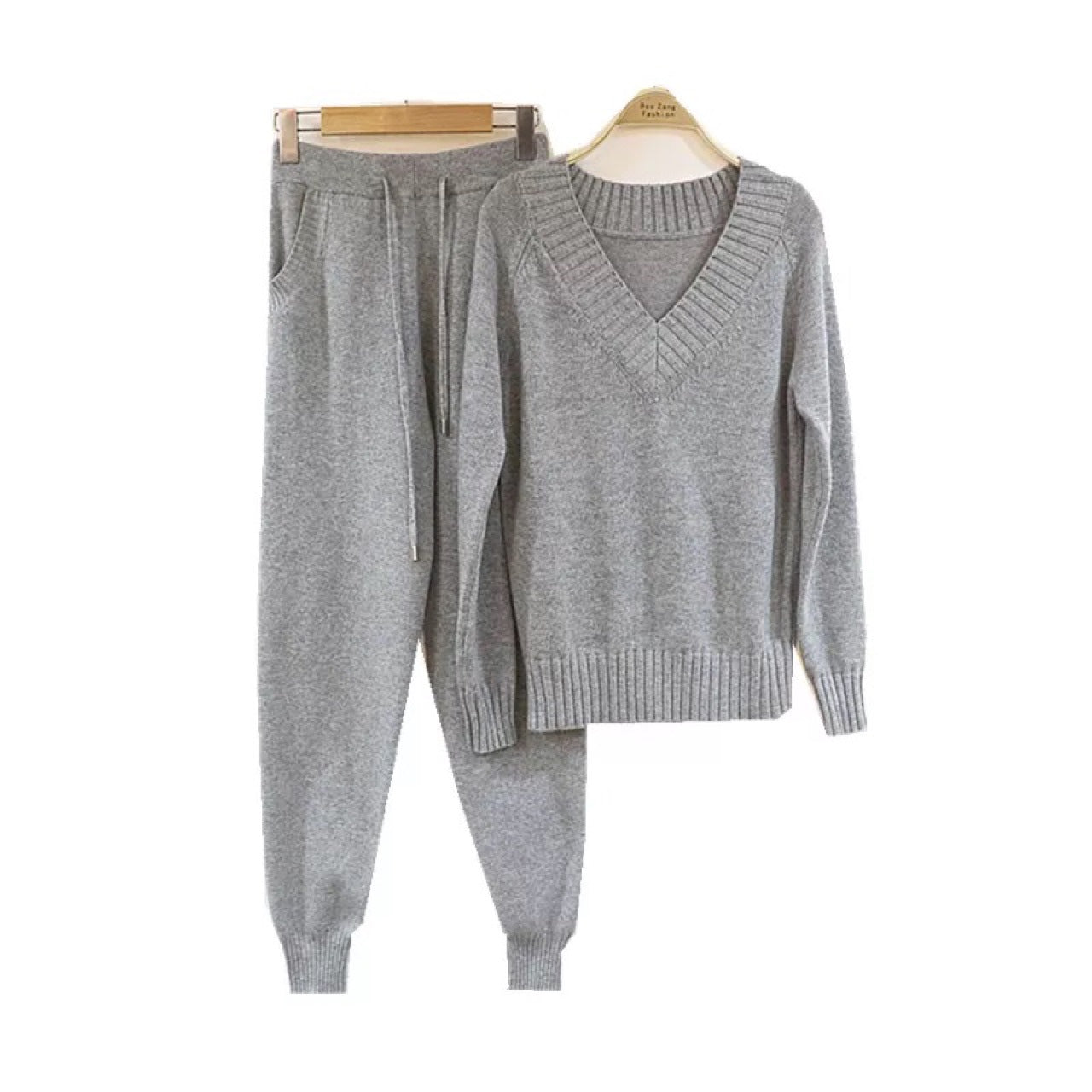 Sweater pants women's two-piece knitted suit