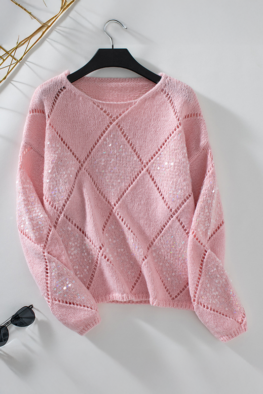 Amelia Pattern Sequin Detail Sweater