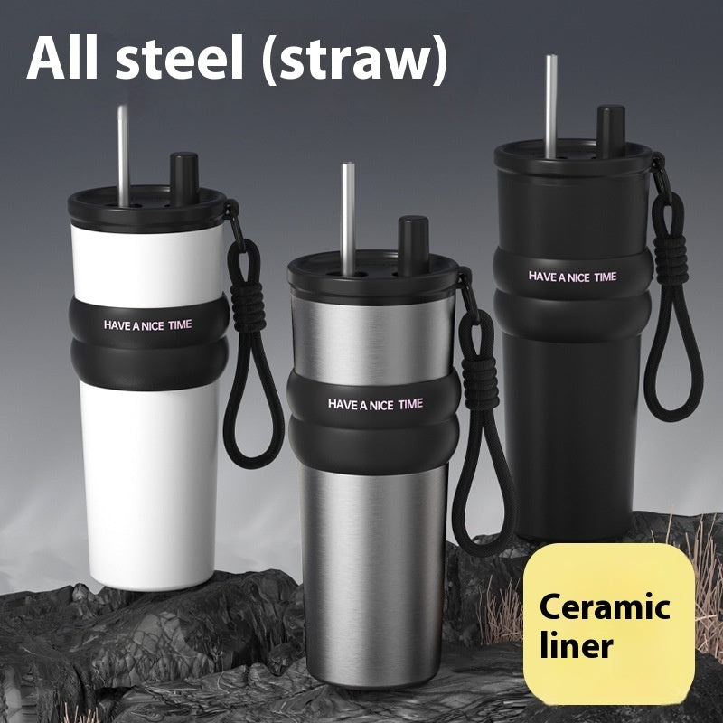 Stainless Steel Ceramic Cup Portable Convenient