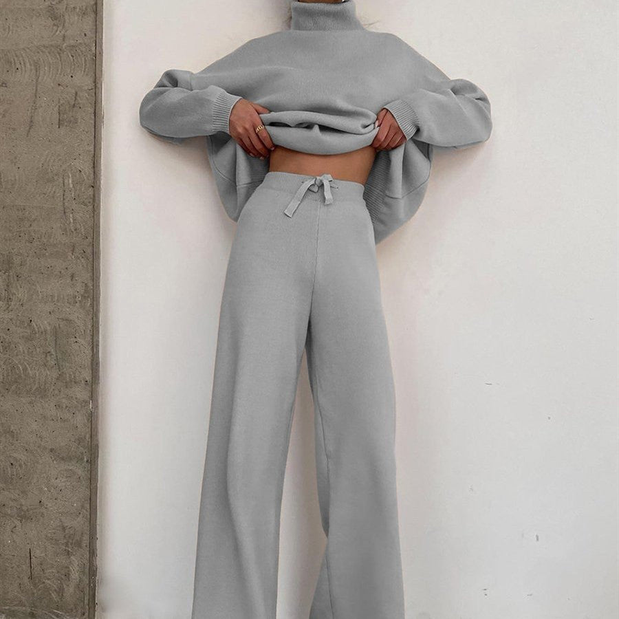 Women's Knitted Lace-up Fashion Suit